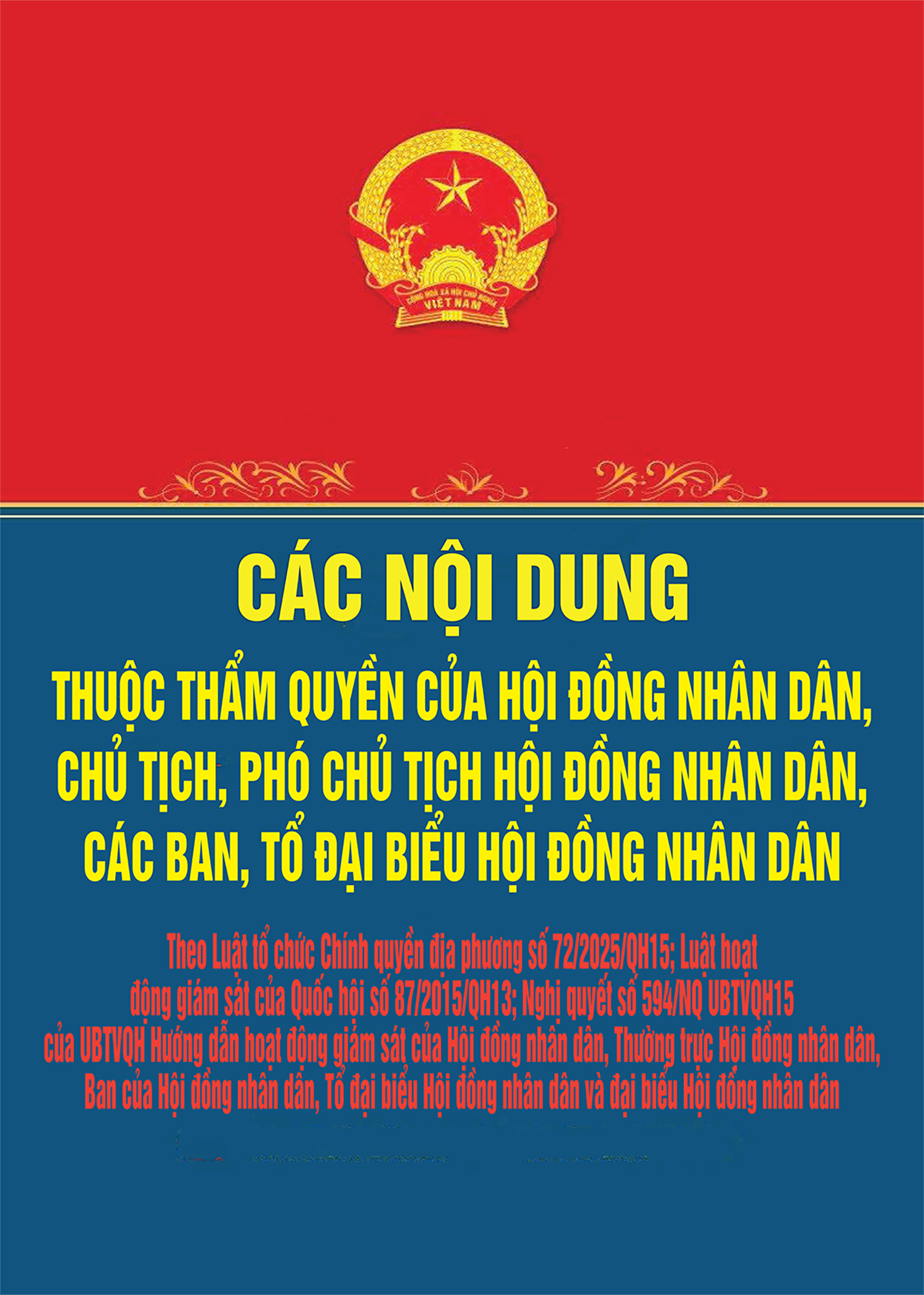 Các nội dung thuộc thẩm quyền của Hội đồng nhân dân, Chủ tịch, Phó Chủ tịch Hội đồng nhân dân, các ban, tổ đại biểu Hội đồng nhân dân